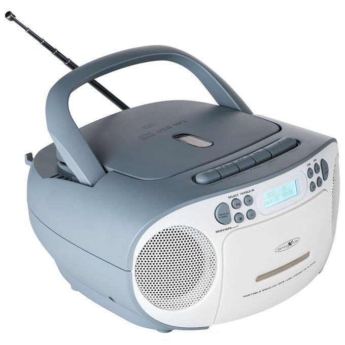 Reflexion RCR2260DAB Radio Lettore CD DAB+ FM 24 W Lettore Cassette Display LCD Blu Bianco