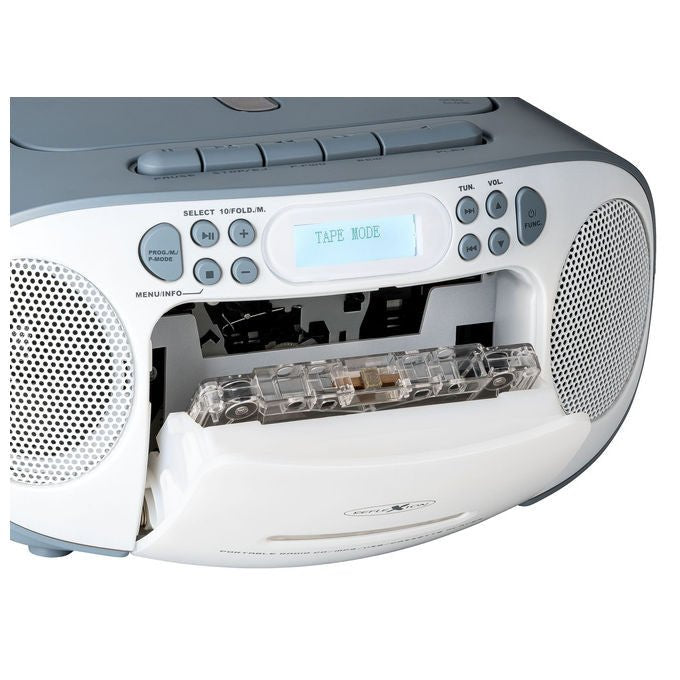 Reflexion RCR2260DAB Radio Lettore CD DAB+ FM 24 W Lettore Cassette Display LCD Blu Bianco
