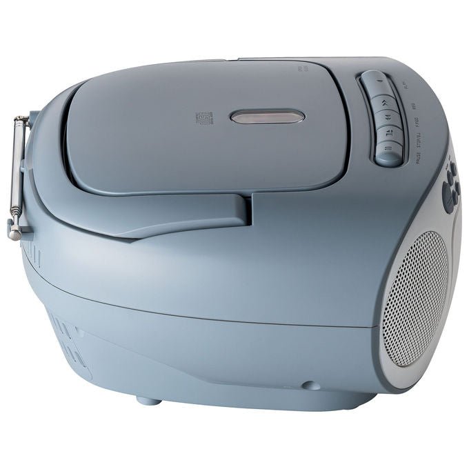 Reflexion RCR2260W-BL Radio CD Portatile con Lettore CD Cassette FM AUX 3.5 mm LCD Retroilluminato Blu Alimentazione CA Batteria colore Bianco Blu