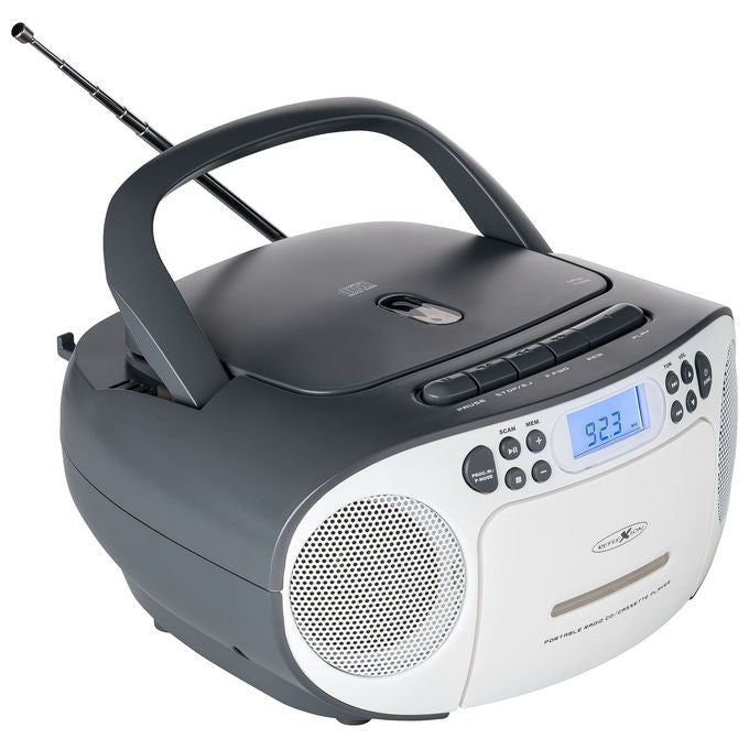 Reflexion RCR2260W-GR Radio Portatile con Lettore CD e Cassetta FM AUX Potenza 20 W colore Bianco Grigio