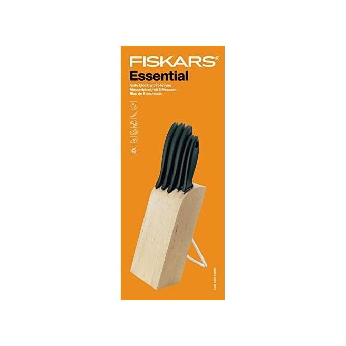 Fiskars 1023782 Ceppo per Coltelli con 5 Slot in Legno Naturale colore Legno Naturale