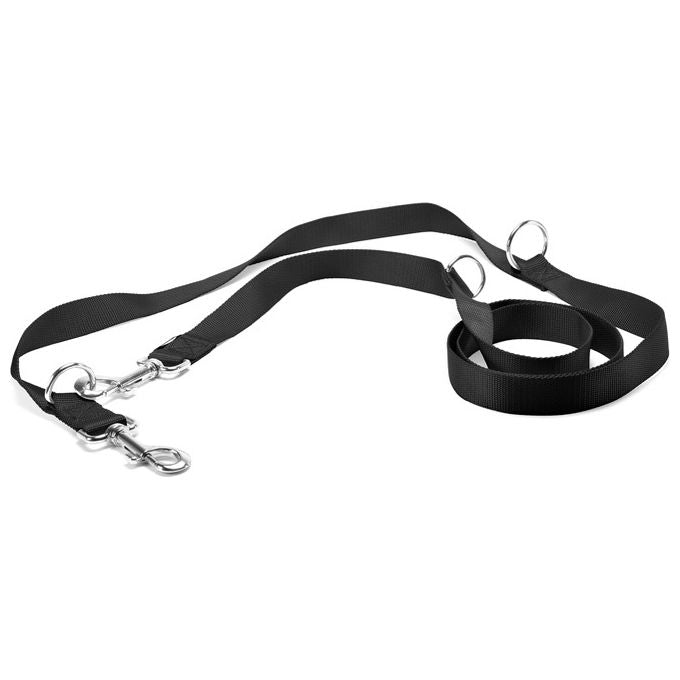 Record Guinzaglio da addestramento per cani con doppio moschettone M - 2,3 cm-Lunghezza 200 cm Nero