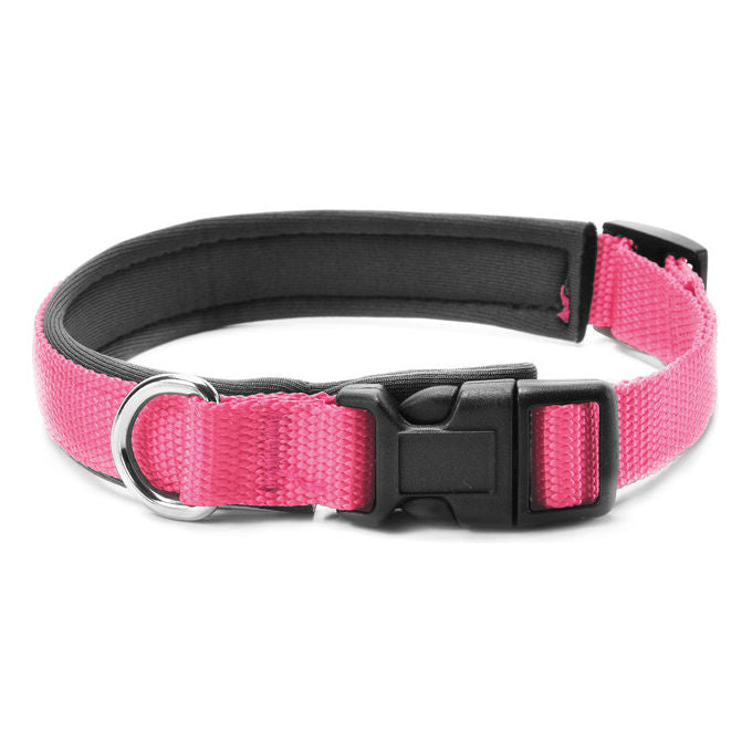 Record Collare per cani in Nylon linea Soft con rivestimento in neoprene L - 2,5 cm-Circonferenza 60-70 cm Rosa