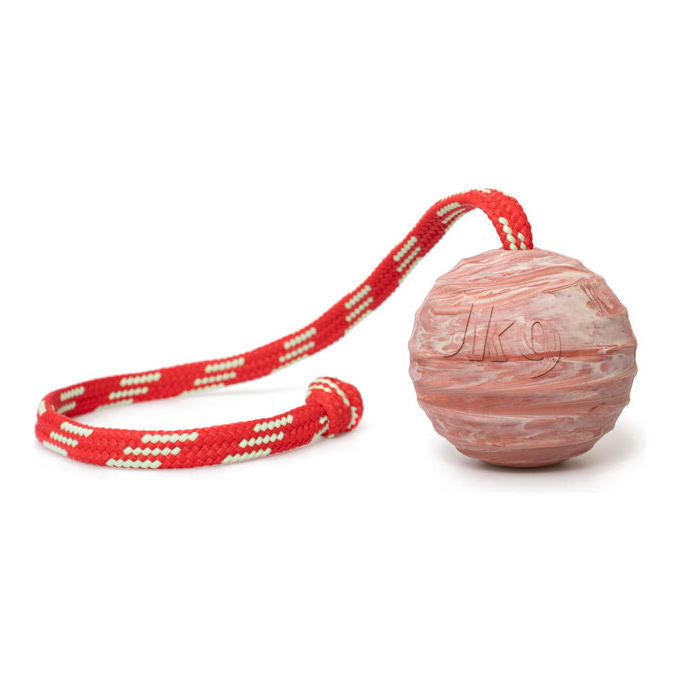 Julius-K9 Palla in caucciu' con tirante nodato IDC Natural Rubber  6 cm Fant