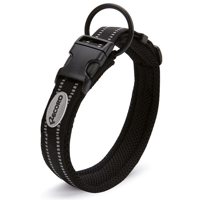 Record Collare per cani in nylon con dettagli catarifrangenti Ande XXS - 1,5 cm-Circonferenza 28-30 cm Nero