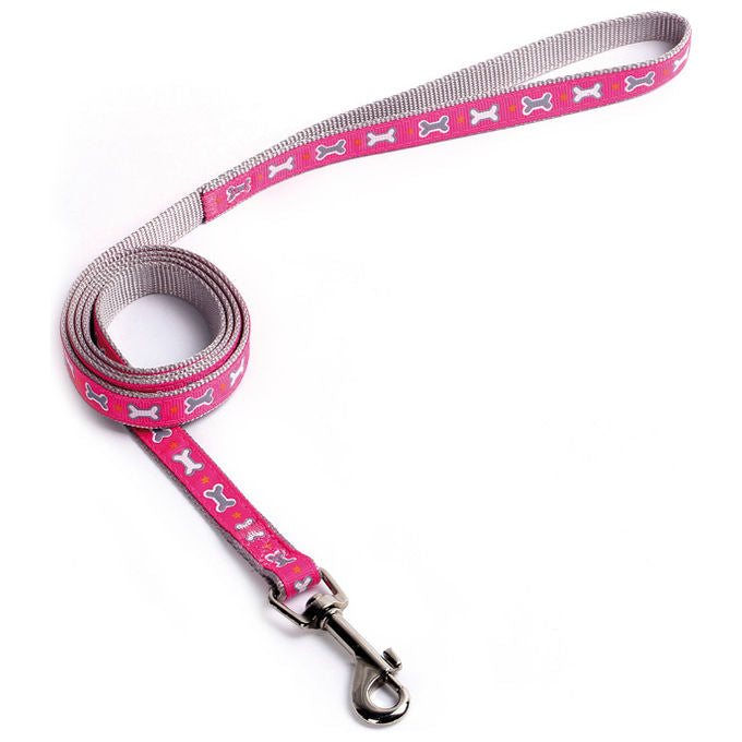 Record Guinzaglio in Nylon linea Ossicini M - 1,6 cm-Lunghezza 120 cm Rosa