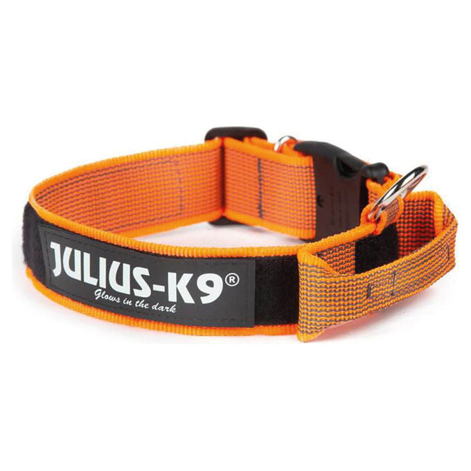 Julius-K9 Collare per cani con maniglia Julius-K9 Color e Gray L - 5 cm-Circonferenza 49-70 cm Arancio Fluo