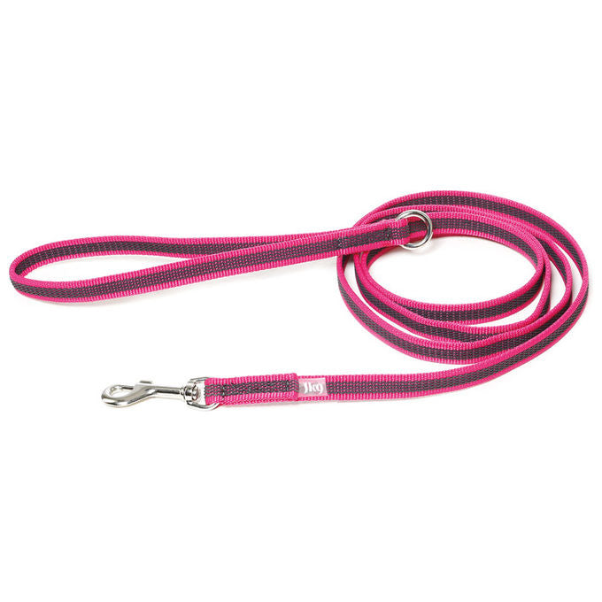 Julius-K9 Guinzaglio con maniglia e anello O Color e Gray Super-Grip S - 1,4 cm-Lunghezza 120 cm Rosa