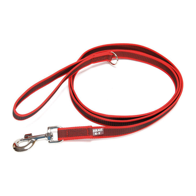 Julius-K9 Guinzaglio con maniglia e anello O Color e Gray Super-Grip S - 1,4 cm-Lunghezza 120 cm Rosso