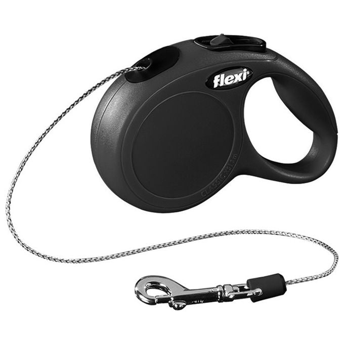 Flexi Guinzaglio avvolgibile a corda New Classic XS - Lunghezza 3 m-8 Kg Nero