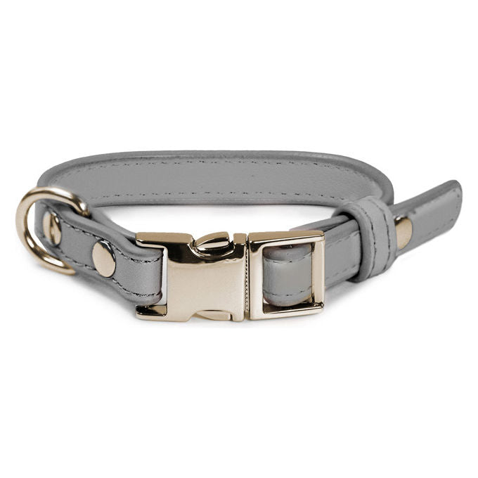 Record Collare per cani in similpelle con fibbia in metallo XXS - 1,5 cm-Circonferenza 22-30 cm Grigio