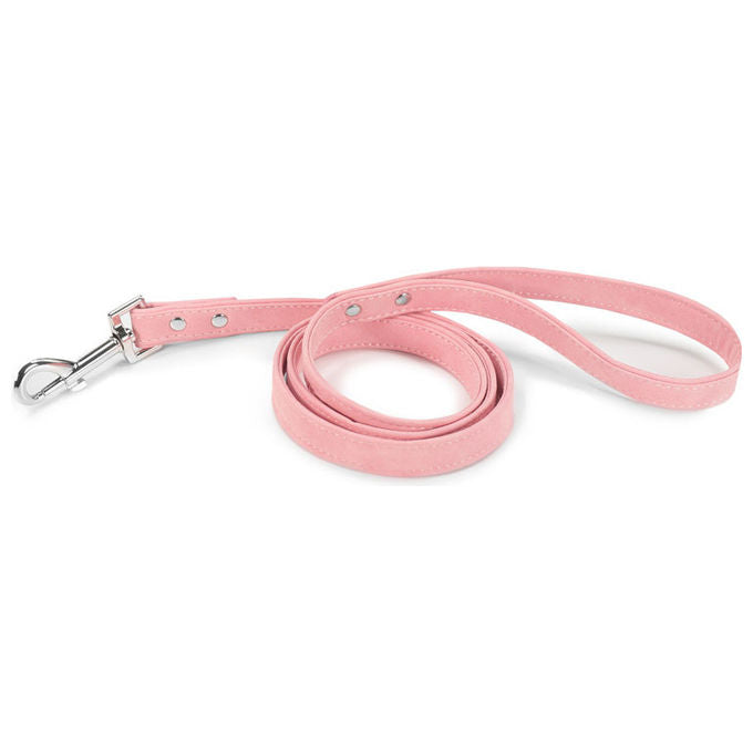 Record Guinzaglio per cani in similpelle scamosciata S - 1,6 cm-Lunghezza 120 cm Rosa