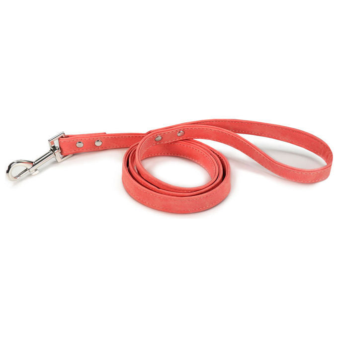 Record Guinzaglio per cani in similpelle scamosciata L - 1,9 cm-Lunghezza 120 cm Rosso