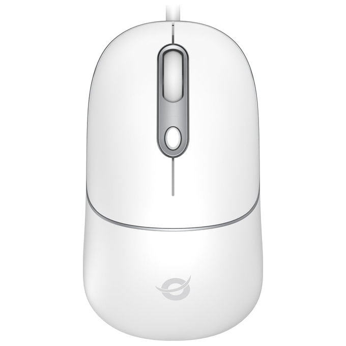 Conceptronic REGAS02W Mouse Ottico USB tipo-C 2400 DPI 4 Pulsanti Clic Silenzioso colore Bianco