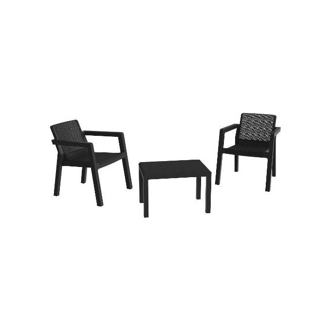 Toomax RIVIERA 592 Set da Esterno 2 Posti Antracite Scuro per Arredo Giardino e Tavoli da Esterno