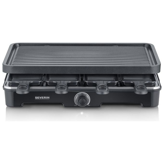 Severin RG9670 Griglia per Raclette 8 persone 1400 W con Piastre Rimovibili e Rivestimento Antiaderente colore Nero