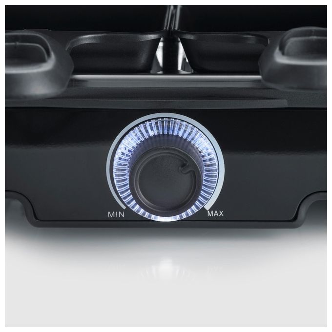 Severin RG9670 Griglia per Raclette 8 persone 1400 W con Piastre Rimovibili e Rivestimento Antiaderente colore Nero