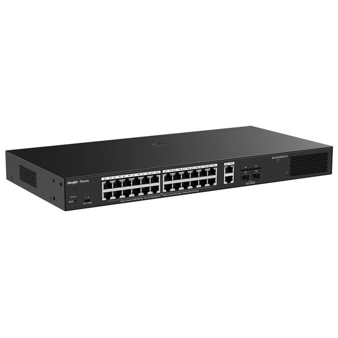 Ruijie RG-ES228GS-LP Switch 24 Porte PoE+ 250W 26 Porte Gigabit 2 SFP colore Nero