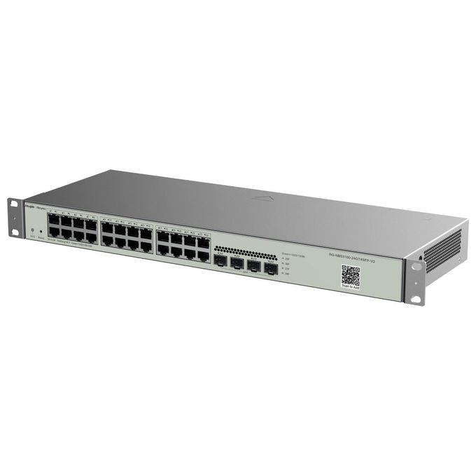 Reyee RG-NBS3100-24GT4SFP-V2 Switch di Rete Gestito L2 24 Porte Gigabit 4 SFP VLAN QoS LACP SNMP Rackable colore Nero