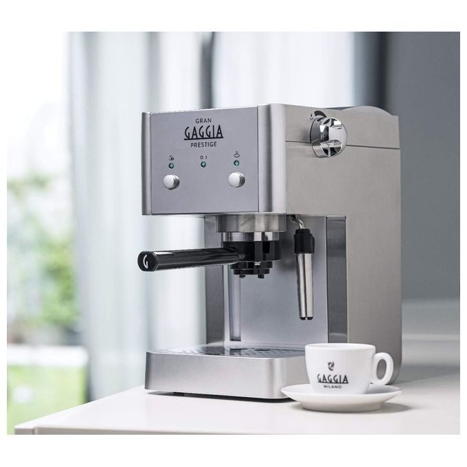 Gaggia GranGaggia prestige Macchina da Caffe' Espresso Manuale, per Macinato e Cialde, Argento