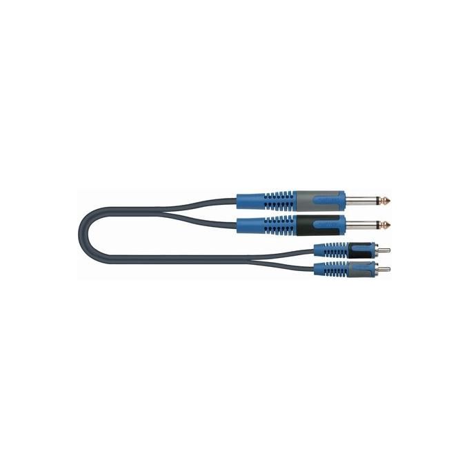 Quiklok Cavo Audio da 2 Jack Mono da 6,3mm a 2 Jack Fono 5mt
