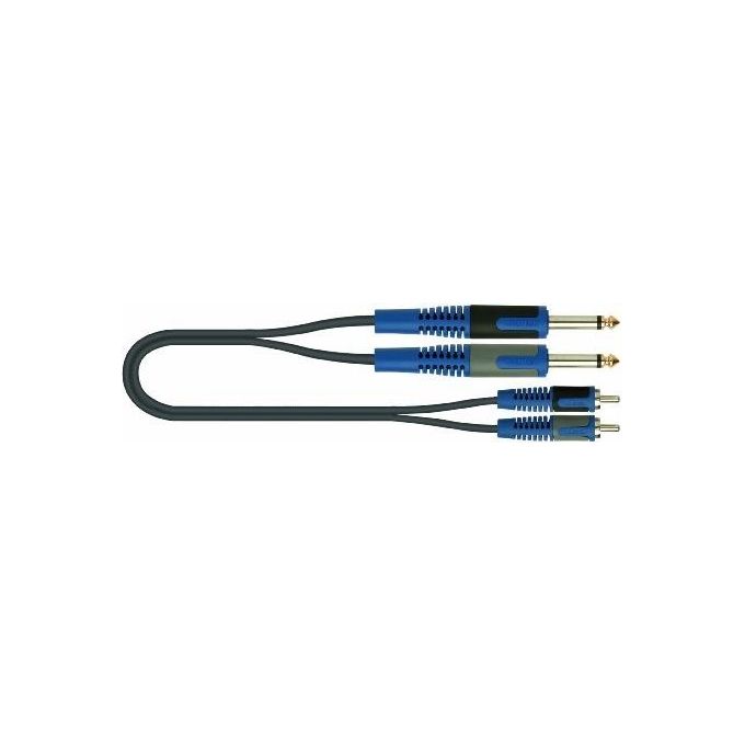 Quiklok Cavo Assemblato Adattatore 2 Jack 6.3 Mono -2 Rca Maschio 2mt