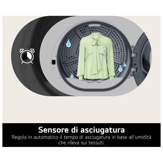 LG RNX5008TLB Asciugatrice Intelligente AI Dry 8 Kg Classe B Pompa di calore Wi-Fi (60x66x85 cm) colore Bianco