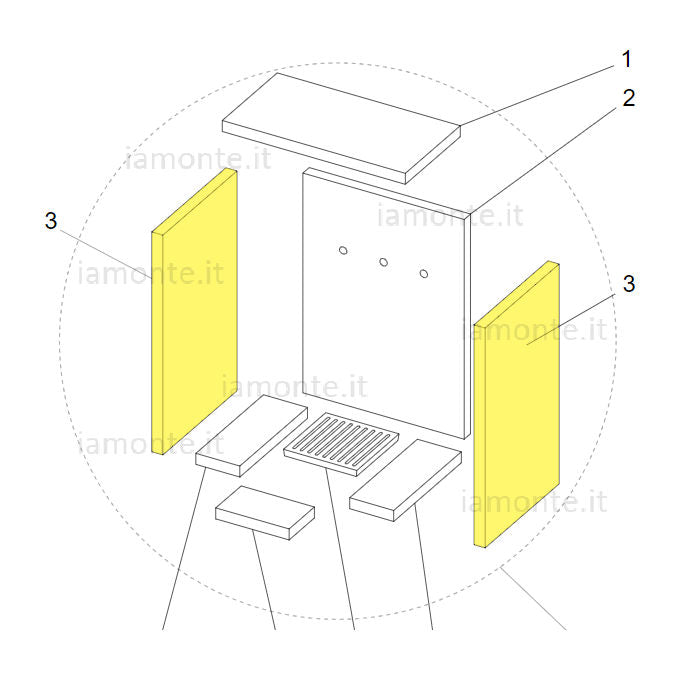 Blinky Ricambio per Stufe Acciaio Refrattari 396x180x28