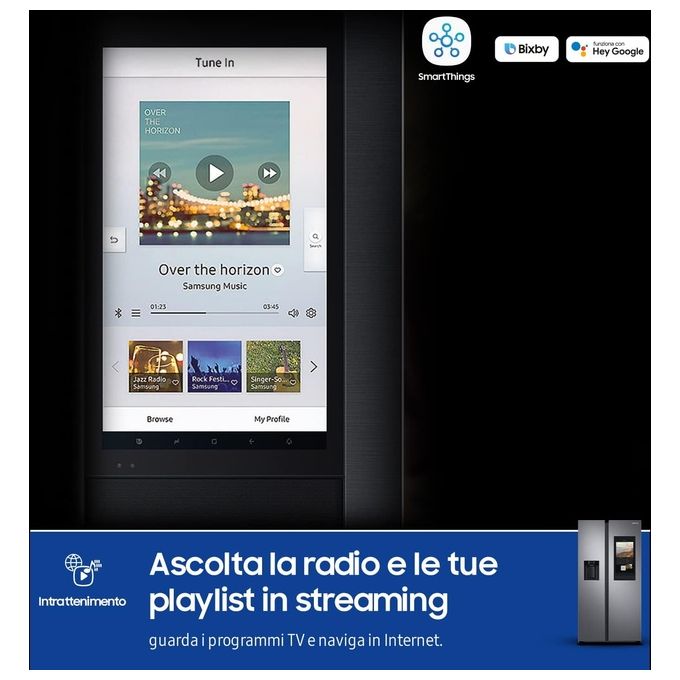Samsung RS6HA8880S9 Family Hub Frigorifero Side by Side Capacita' 614 Litri Classe energetica F No Frost Display Touch HD Wi-Fi - Bluetooth 178 cm Metal Inox