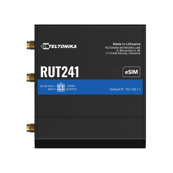 Teltonika RUT241200000 RUT241 Router di rete cellulare LTE CAT 4 2 SIM MiniSIM + eSIM Wi-Fi 4 (802.11n) 2 LAN Fast Ethernet colore Nero