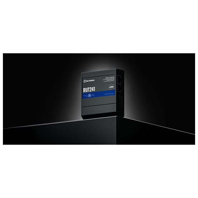 Teltonika RUT241200000 RUT241 Router di rete cellulare LTE CAT 4 2 SIM MiniSIM + eSIM Wi-Fi 4 (802.11n) 2 LAN Fast Ethernet colore Nero