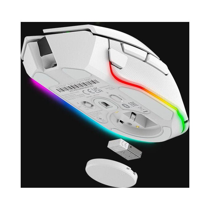 Razer 8886419333937 Basilisk V3 Pro Mouse da Gioco Wireless Bluetooth USB Type-C Sensore Ottico 30000 DPI Illuminazione RGB Chroma 11 Pulsanti Durata 90 Milioni di Clic colore Bianco
