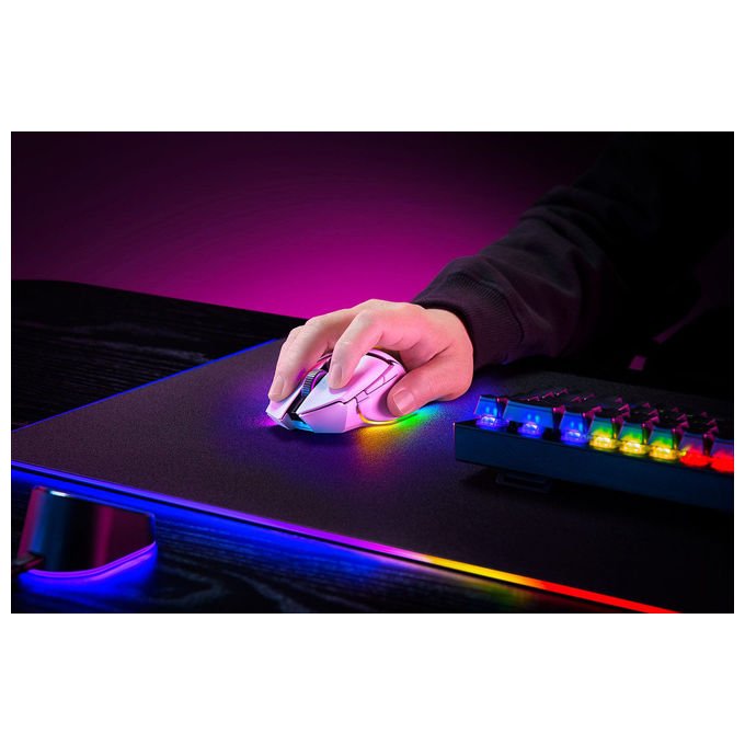 Razer 8886419333937 Basilisk V3 Pro Mouse da Gioco Wireless Bluetooth USB Type-C Sensore Ottico 30000 DPI Illuminazione RGB Chroma 11 Pulsanti Durata 90 Milioni di Clic colore Bianco