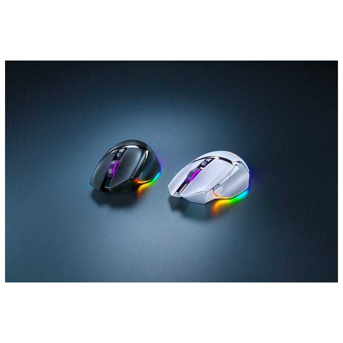 Razer 8886419333937 Basilisk V3 Pro Mouse da Gioco Wireless Bluetooth USB Type-C Sensore Ottico 30000 DPI Illuminazione RGB Chroma 11 Pulsanti Durata 90 Milioni di Clic colore Bianco
