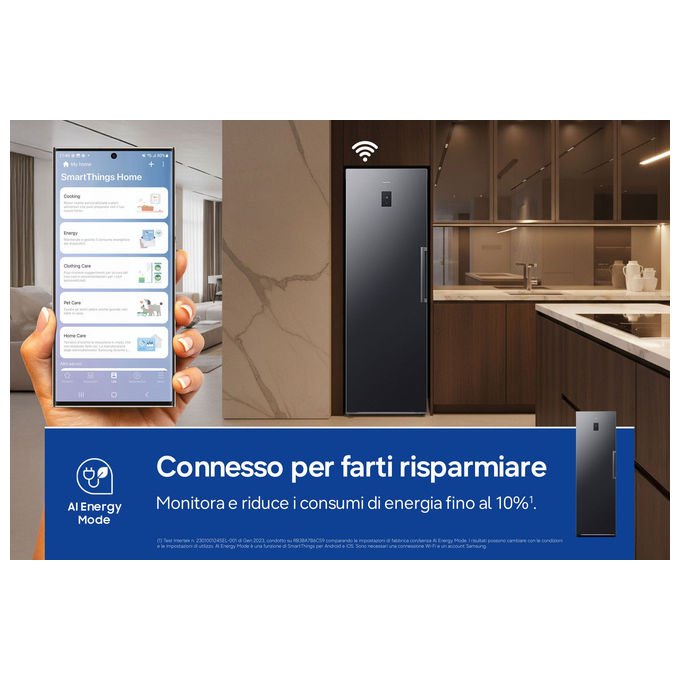 Samsung RZ70H32HDFEF Congelatore Verticale 323 L 185 cm Classe D No Frost 14.8 Kg-24H colore Nero