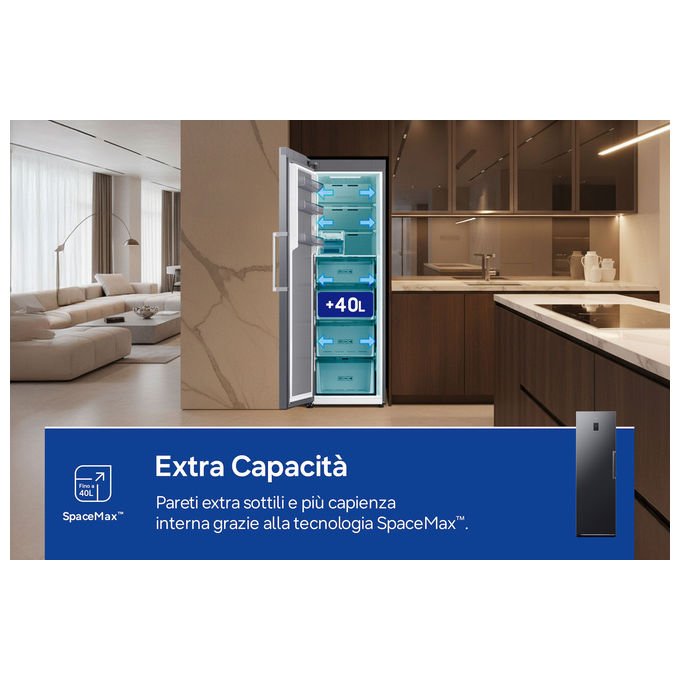 Samsung RZ70H32HDFEF Congelatore Verticale 323 L 185 cm Classe D No Frost 14.8 Kg-24H colore Nero