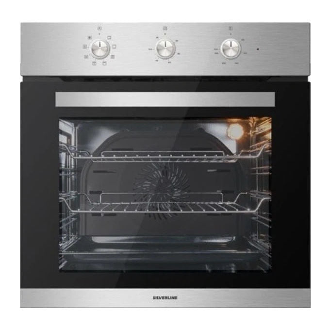 Silverline BO6503X03 Forno Elettrico Ventilato da Incasso Multifunzione con Grill Capacita' 72 Litri Classe a Larghezza 60 cm Cottura 3D Pulizia a Vapore colore Inox
