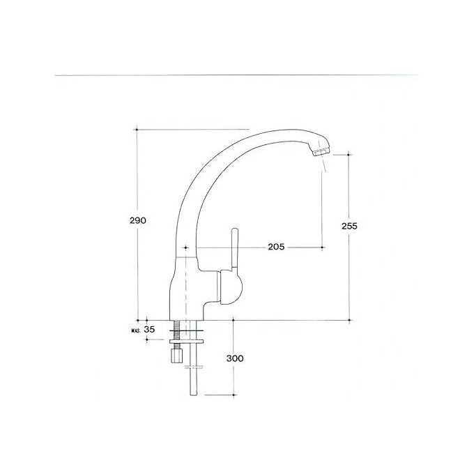 Crolla 8270 CR Rubinetto Cucina Miscelatore Monocomando Lucidato colore Cromo