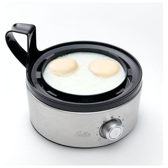 Solis 8272 Cuocitore per Uova Elettrico Fino a 7 Uova Cottura a Vapore Omelette e Verdure Segnale Acustico colore Grigio