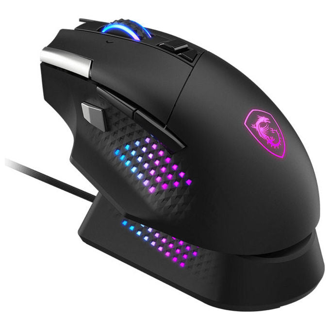 MSI S12-4301370-CLA VERSA PRO W + MOUSE DOCK PRO Mouse Gaming Wireless Tri-Mode 26000 DPI 1000Hz 80 Ore Autonomia colore Nero
