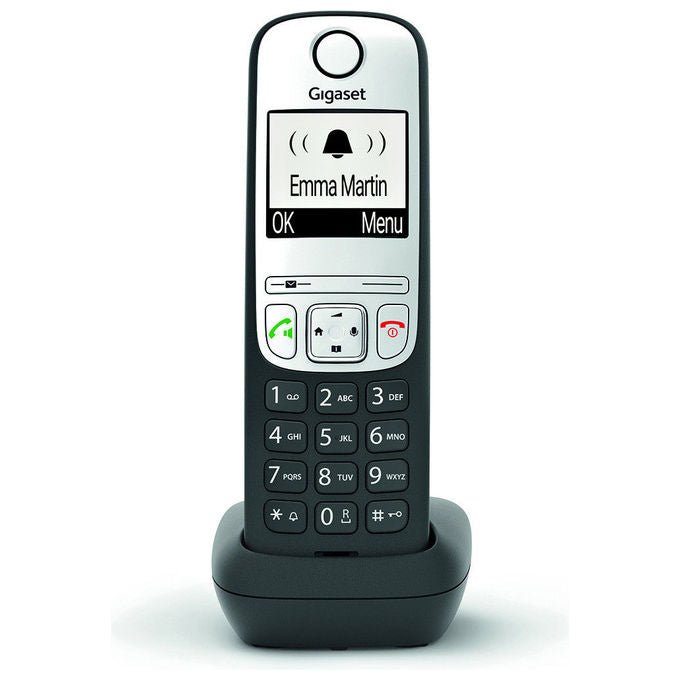Gigaset A690HX Telefono Analogico DECT con Identificazione Chiamante e Vivavoce Memoria 150 Contatti Schermo 2 pollici Risoluzione 96 x 64 pixel Tempo in Standby 180 ore colore Nero
