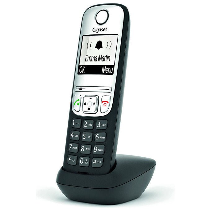 Gigaset A690HX Telefono Analogico DECT con Identificazione Chiamante e Vivavoce Memoria 150 Contatti Schermo 2 pollici Risoluzione 96 x 64 pixel Tempo in Standby 180 ore colore Nero