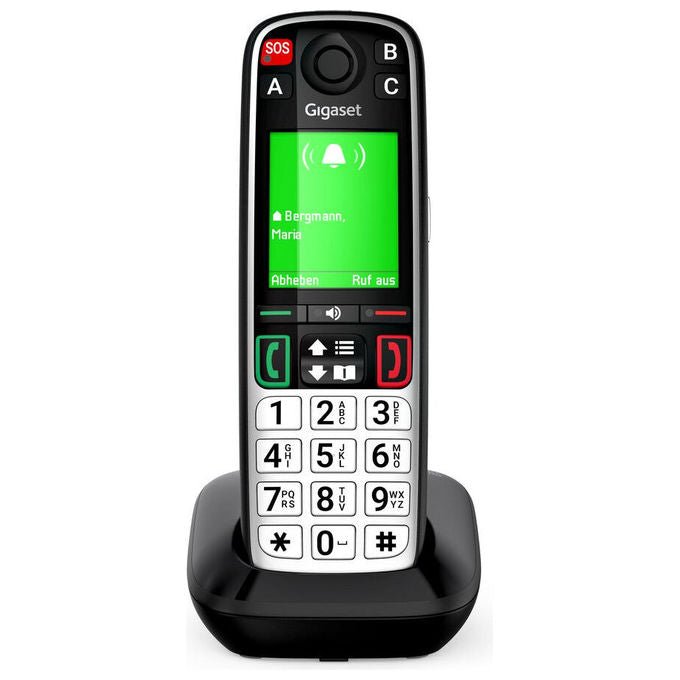 Gigaset EASY 500 Telefono cordless per anziani pulsanti grandi compatibile con apparecchi acustici segnalazione visiva delle chiamate colore Nero
