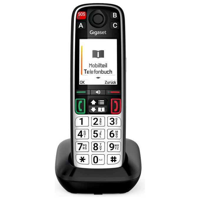 Gigaset EASY 500 Telefono cordless per anziani pulsanti grandi compatibile con apparecchi acustici segnalazione visiva delle chiamate colore Nero