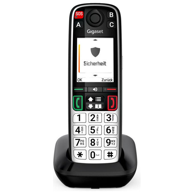 Gigaset S30852-H3115-R101 EASY 500 Telefono analogico DECT con vivavoce identificatore di chiamata rubrica 200 contatti colore Nero Argento