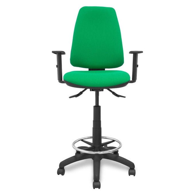 Piqueras y Crespo S5704270 Elche S Sgabello da Ufficio Ergonomico Tessuto Bali Braccioli Regolabili Base Poliammide colore Verde