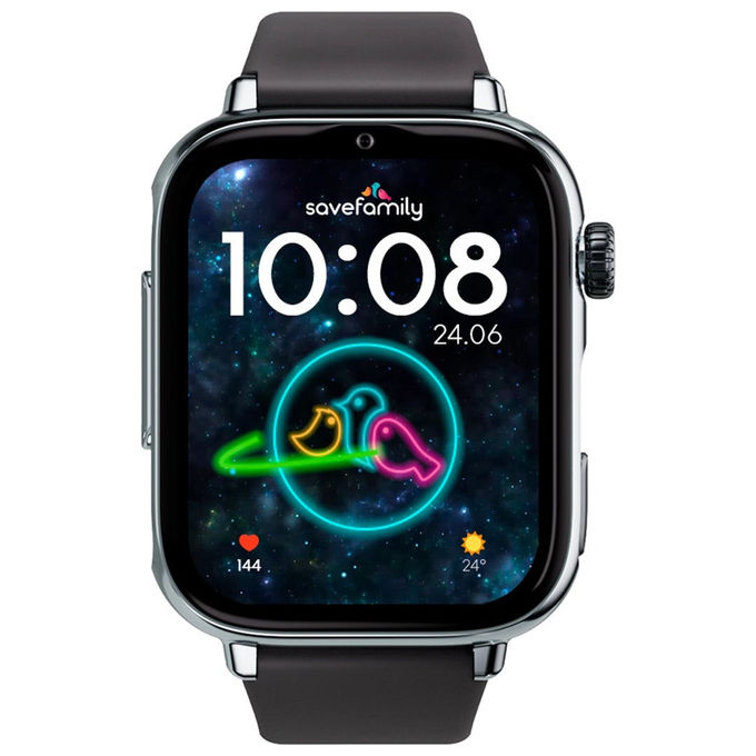 SaveFamily SAVEWATCH PLUS 2 Smartwatch per Bambini con GPS 4G LTE Fotocamera 8 MP Schermo AMOLED 1.85'' RAM 2 GB Memoria 16 GB colore Silver e Black