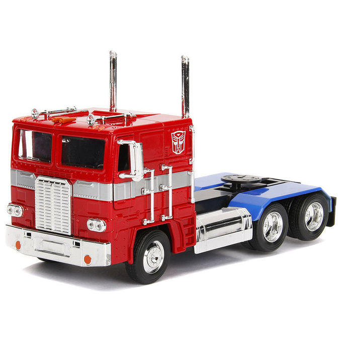 Jada 253115005 Transformers G1 Modellino in Scala 1:24 Die-Cast Ruota Libera colore Rosso-Blu