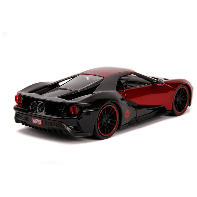 Jada 253225008 Marvel Miles Morales 2017 Ford GT Scala 1:24 in Metallo Diecast con Figura di Spider-Man colore Nero