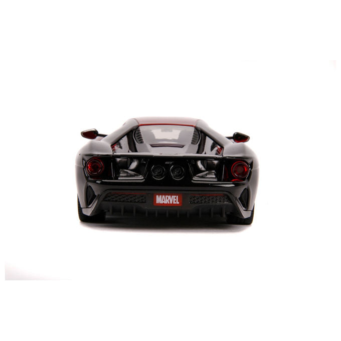 Jada 253225008 Marvel Miles Morales 2017 Ford GT Scala 1:24 in Metallo Diecast con Figura di Spider-Man colore Nero